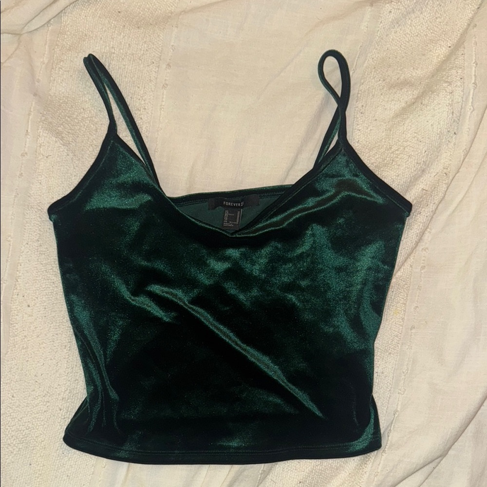 Forever 21 Dark Green Velvet Camisole